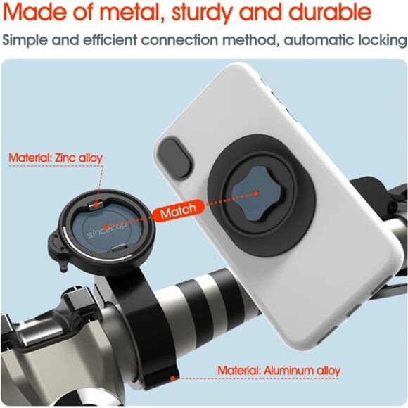 Bike Phone Mount,Motorcycle Phone Holder with Universal Adapter - Picture 2 of 7